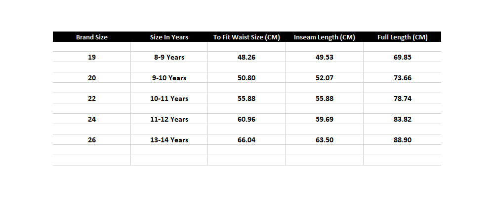 Size Chart
