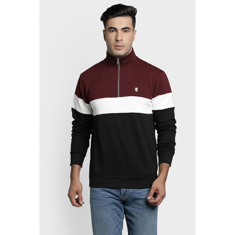 Mens Maroon Melange Sweatshirt