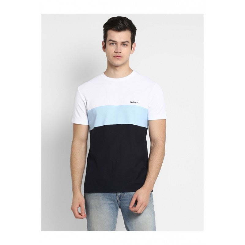 Mens White Powder Blue Navy T Shirt