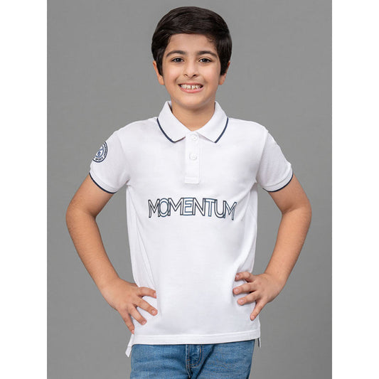 RedTape White T-Shirt for Boys | Comfortable and Durable