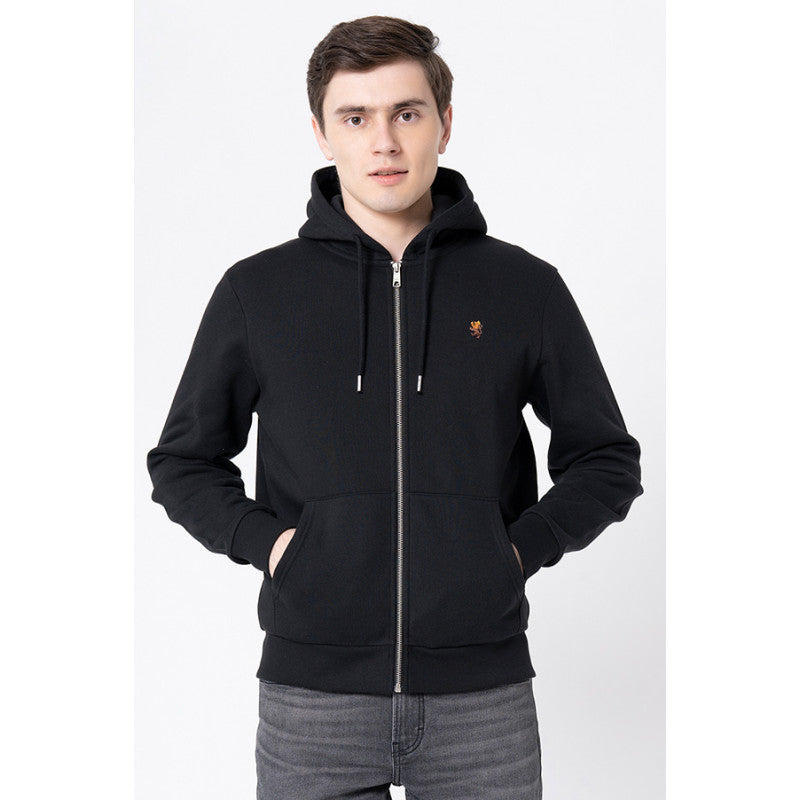 Men's Black Solid Hoodie Redtape - Main Image