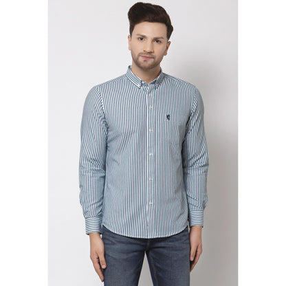 RedTape Men's Green Stripe Shirt