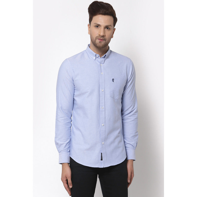Men's Blue Solid Shirt