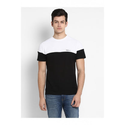 Mens White Black T Shirt