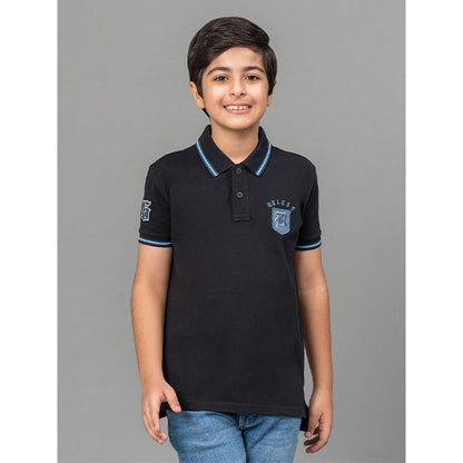 RedTape Black T-Shirt for Boys | Comfortable and Durable