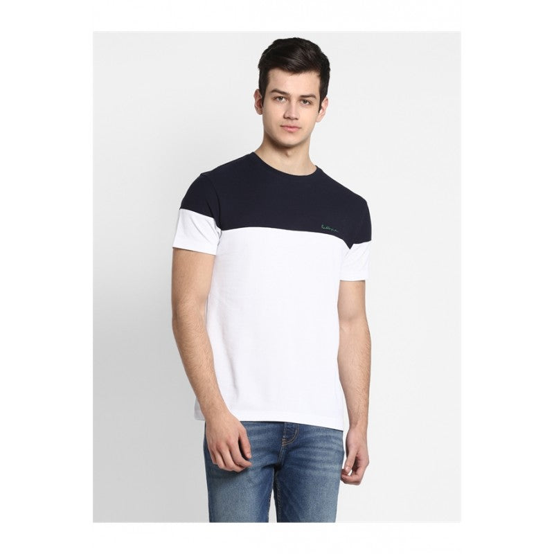 Mens Navy White T Shirt