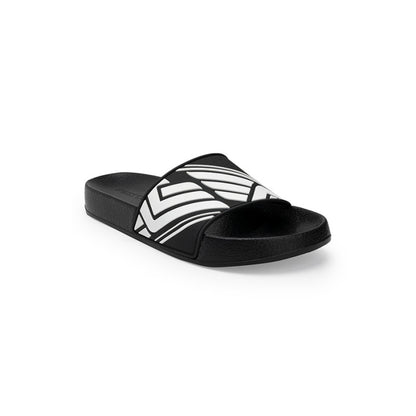 RedTape Men's Black/White Sliders