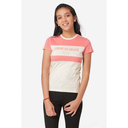 Mode By Red Tape Girls's Coral Round Neck T-Shirt