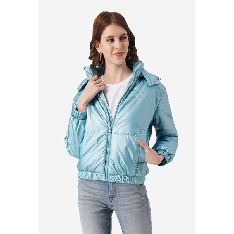 Women Metallic Blue Jacket