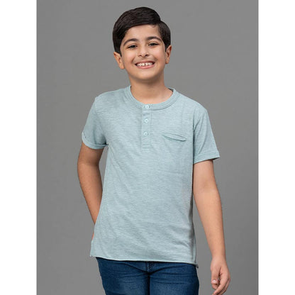 RedTape Green Melange T-Shirt for Boys | Comfortable and Durable