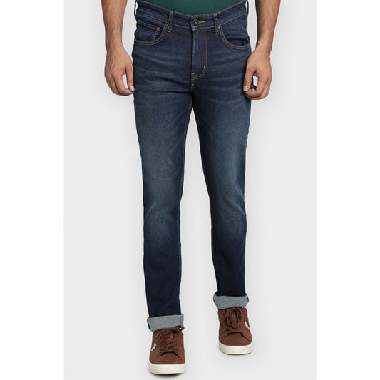 Mens Tinted Dark Blue Denim Jeans