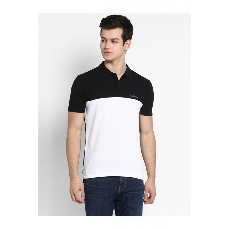 Mens White Black T Shirt