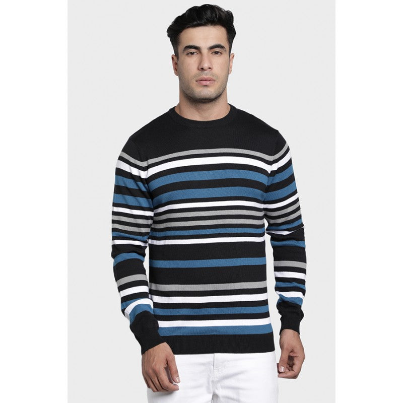 Men's Black Cotton Acrylic Sweater - M / Black / 32*27*2.5