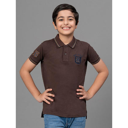 RedTape Brown T-Shirt for Boys | Comfortable and Durable