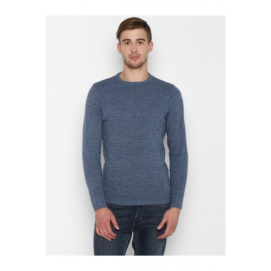 Mens Light Blue Melange Sweater