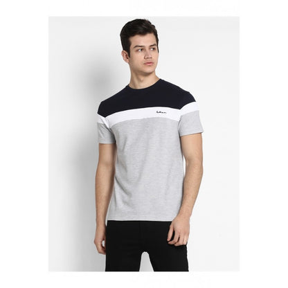 Mens Navy White Grey T Shirt