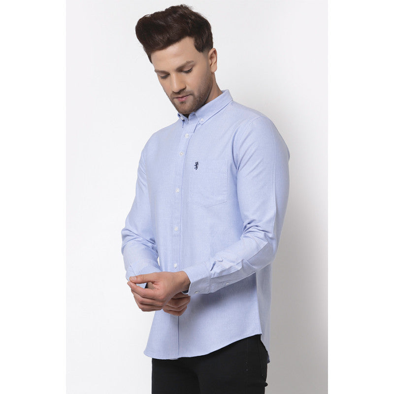 Men's Blue Solid Shirt