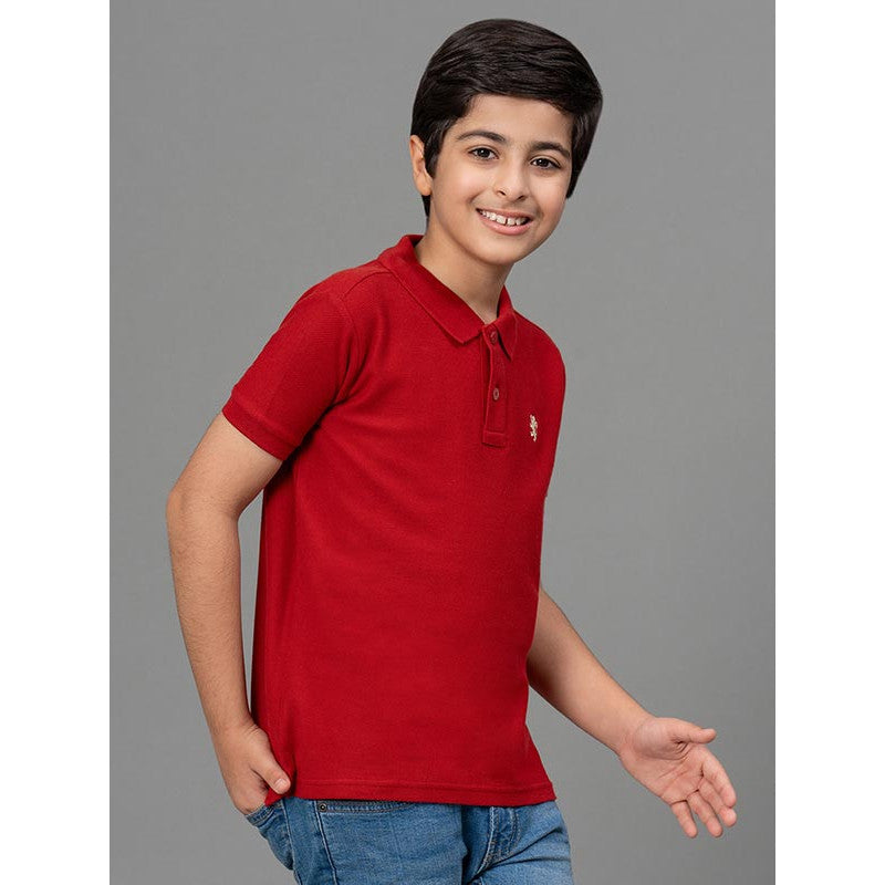 RedTape Red T-Shirt for Boys | Comfortable and Durable