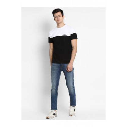 Mens White Black T Shirt