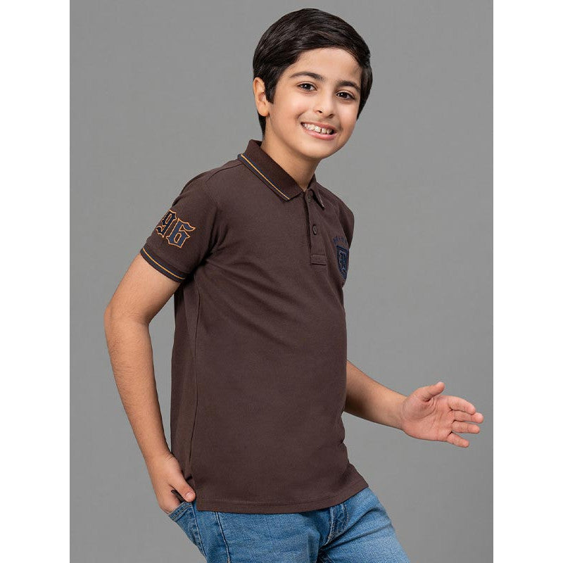 RedTape Brown T-Shirt for Boys | Comfortable and Durable