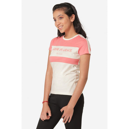 Mode By Red Tape Girls's Coral Round Neck T-Shirt