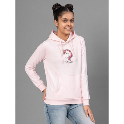 Mode By RedTape Light Pink Hoodie for Girls | Warm and Comfortable