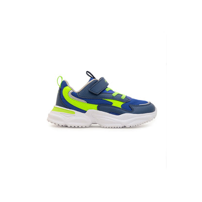 RedTape Unisex Kids Blue And Neon Green Sports Shoes