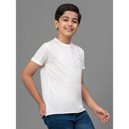 RedTape Off White T-Shirt for Boys | Comfortable and Durable