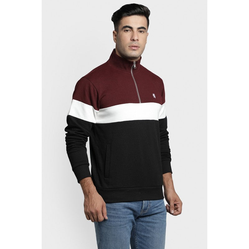 Mens Maroon Melange Sweatshirt