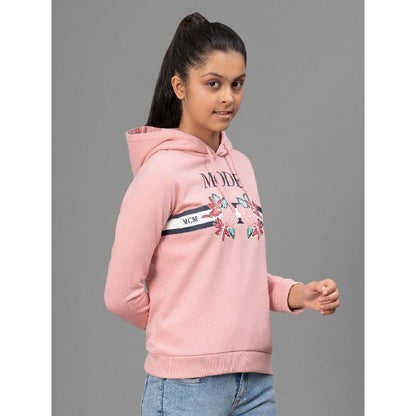 Mode By RedTape Pink Hoodie for Girls | Warm and Comfortable