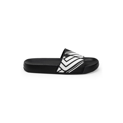 RedTape Men's Black/White Sliders