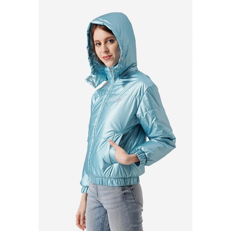 Women Metallic Blue Jacket