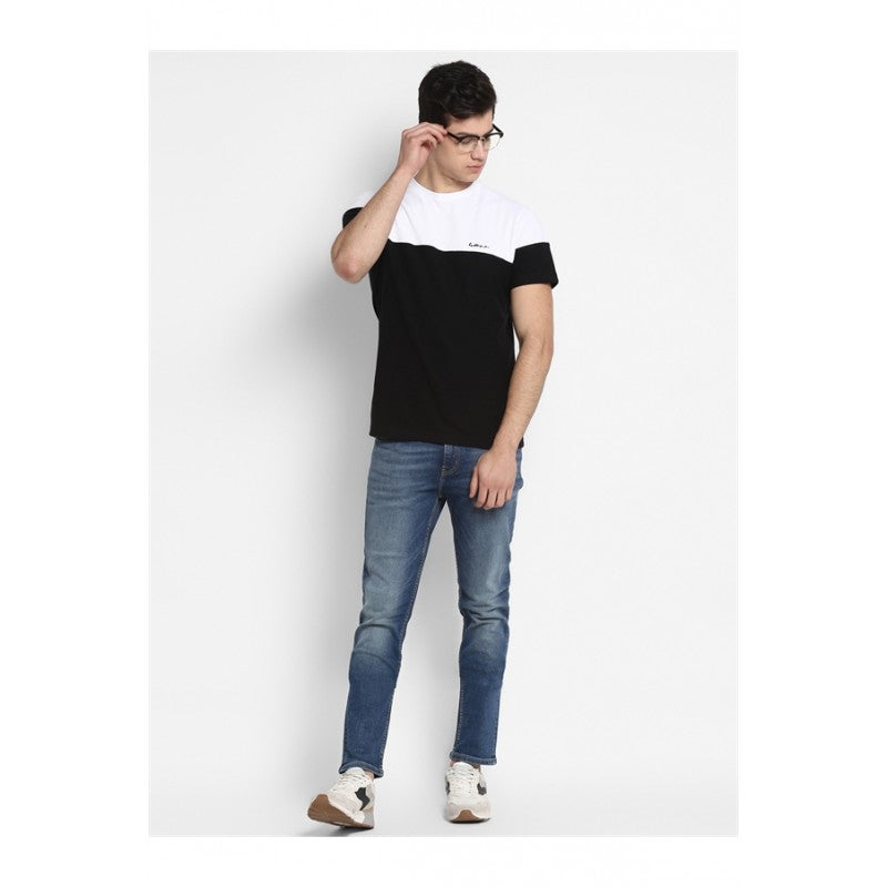 Mens White Black T Shirt