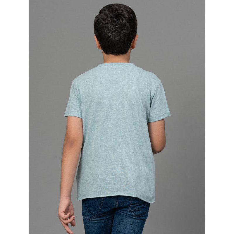 RedTape Green Melange T-Shirt for Boys | Comfortable and Durable