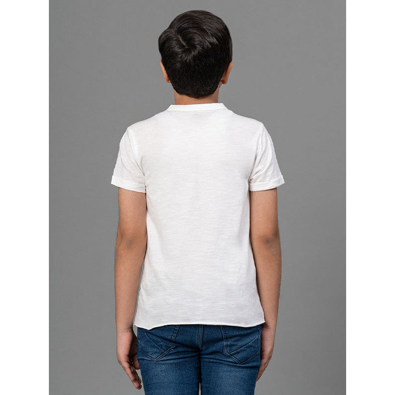 RedTape Off White T-Shirt for Boys | Comfortable and Durable