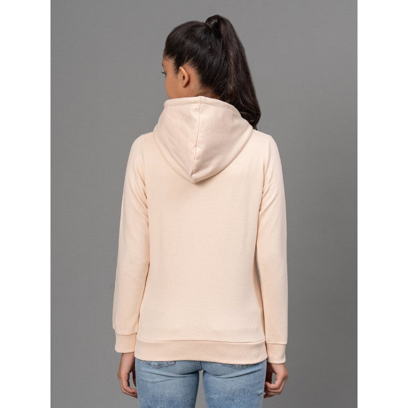 Mode By RedTape Ecru Hoodie for Girls | Warm and Comfortable