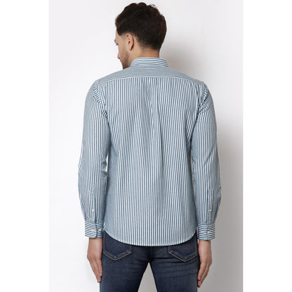 RedTape Men's Green Stripe Shirt