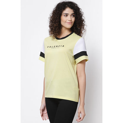 Mode By RedTape Women Lemon Round Neck T-Shirt