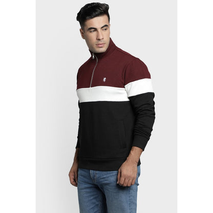 Mens Maroon Melange Sweatshirt