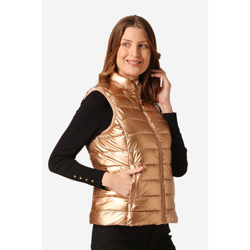 Women Metallic Gold Jacket