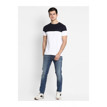 Mens Navy White T Shirt