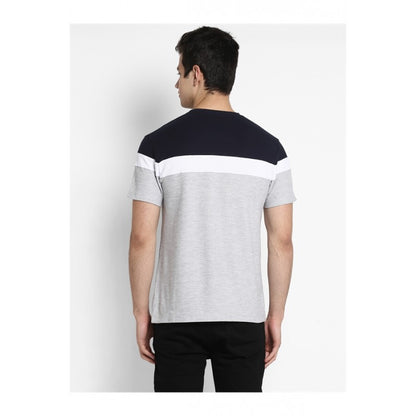 Mens Navy White Grey T Shirt