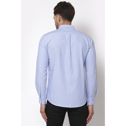 RedTape Men's Blue Solid Shirt