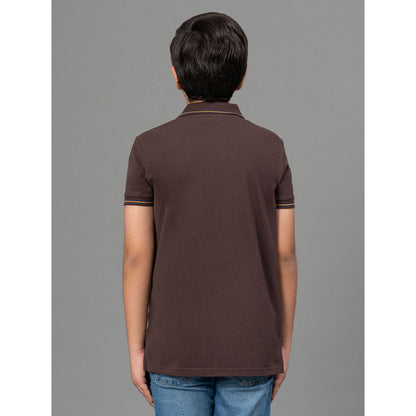 RedTape Brown T-Shirt for Boys | Comfortable and Durable