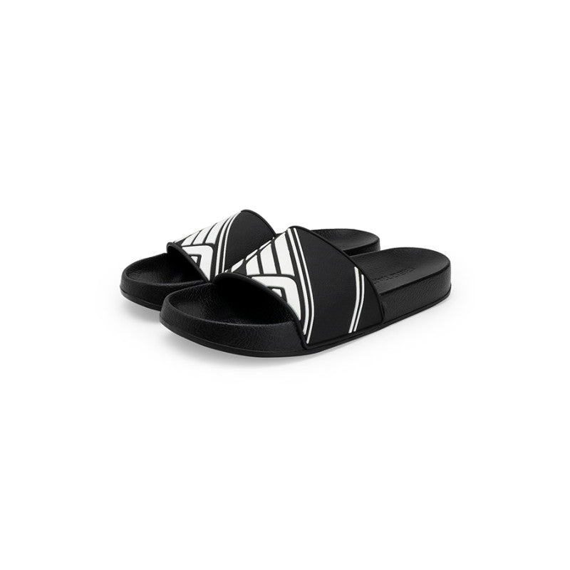 RedTape Men's Black/White Sliders