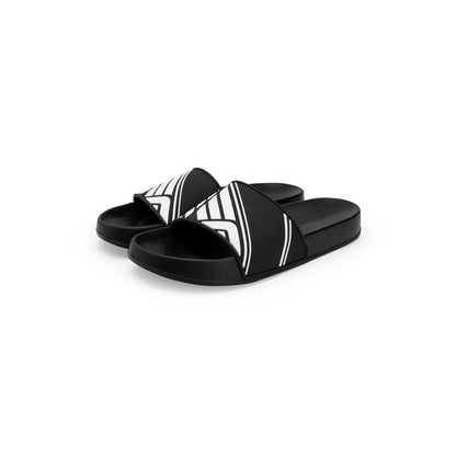 RedTape Men's Black/White Sliders