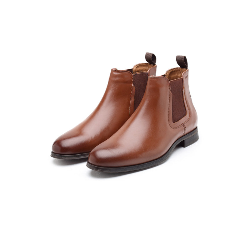 Men Teak Genuine Leather Chelsea Boots For Men Redtape