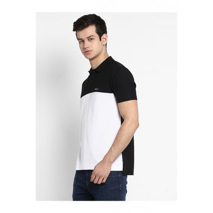 Mens White Black T Shirt