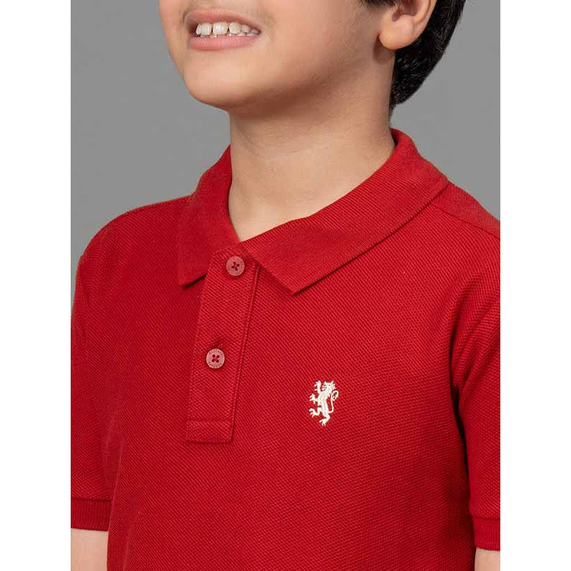 RedTape Red T-Shirt for Boys | Comfortable and Durable