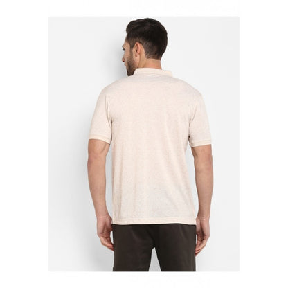 Mens Beige Melange T Shirt